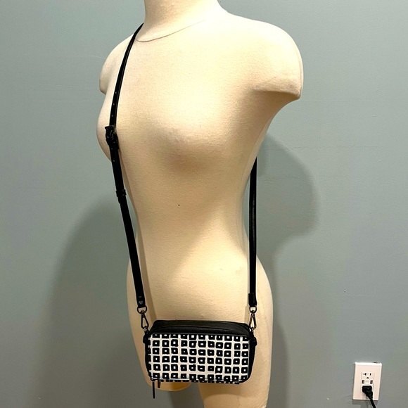 Reed Krakoff Limited Edition Black & White Hand Drawn Square Print Crossbody Bag - Picture 1 of 6